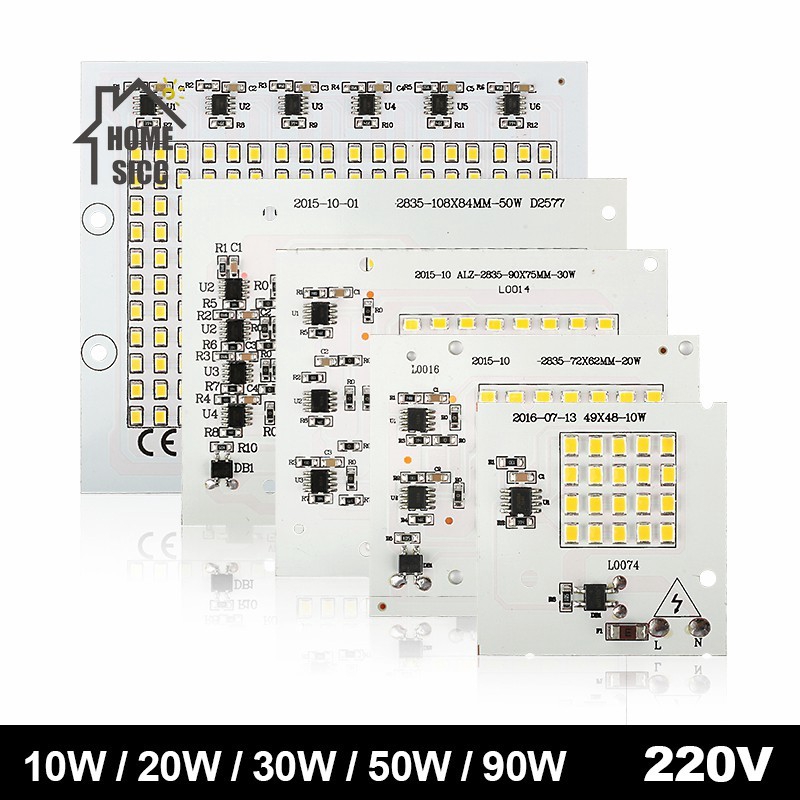 SMD LED Lamps Chip 220V Smart IC 10W 20W 50W 90W Bulb FloodLight Cold/Warm White