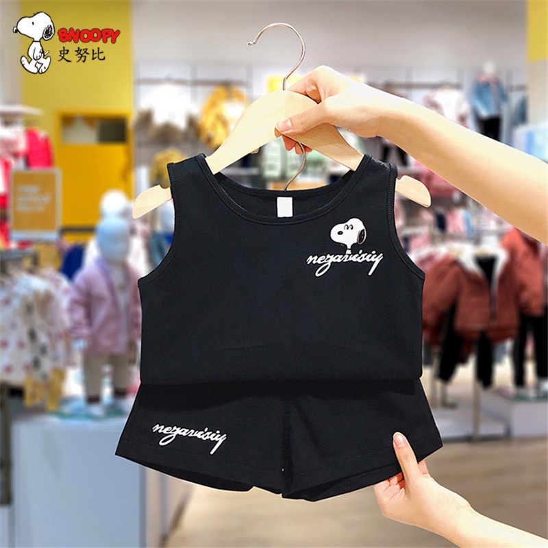 Đồ Bộ Ba Lỗ Bé Trai Bé Gái Mặc Đều Xinh, Bộ Sát Nách In Hình Chó Snopy Cực Xinh Chất Cotton Cho Bé Từ 7-28kg