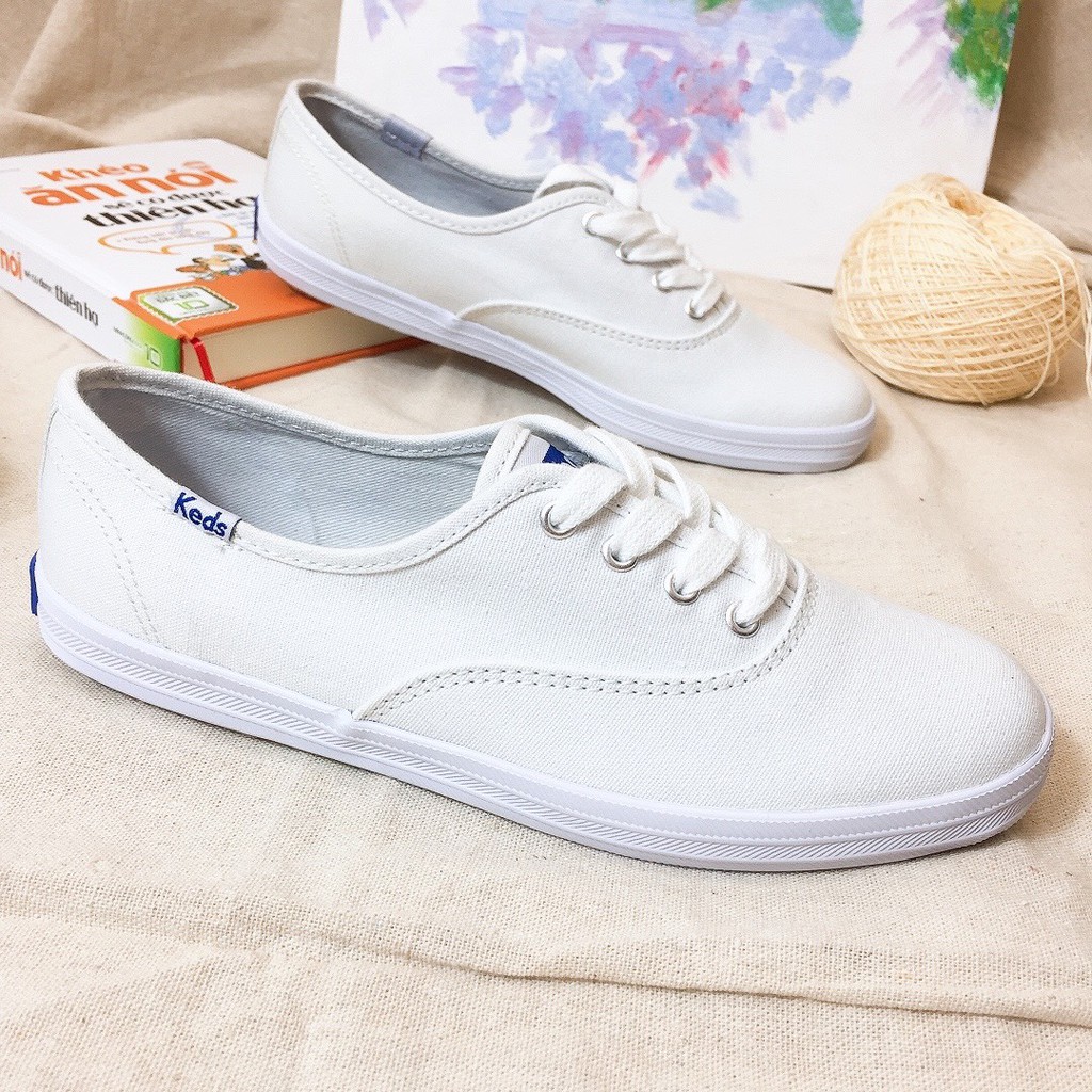 Giày vải canvas nữ Keds CVO full trắng