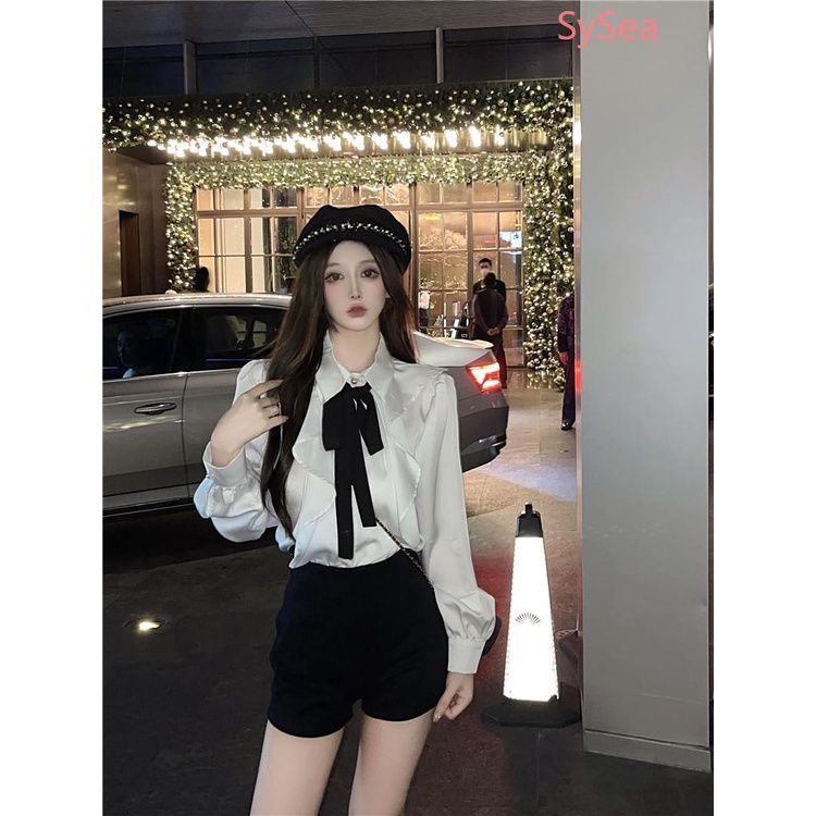 Áo Sơ Mi Thắt Nơ Plus size Phong Cách Pháp Thời Trang Mùa Thu Cho Nữ