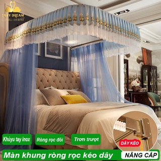 Màn khung ròng rọc không khoan tường - Mùng ngủ cao cấp EASY DREAM chống muỗi màn công chúa