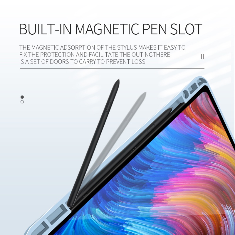 Bao Da Máy Tính Bảng PU Acrylic Trong Suốt Nắp Lật Có Ngăn Đựng Bút Cho Samsung Galaxy Tab A7 Lite 8.7 "Tab A 8.0 2019 Giá Đỡ