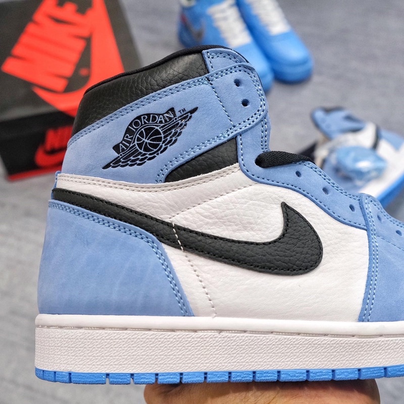 Giày jordan cổ cao_Air Jordan 1 High University Blue, Full Bill, Box