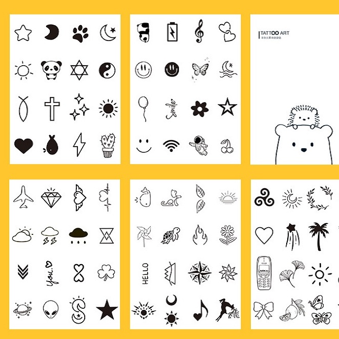 Bộ 80 hình xăm dán mini tạm thời chống thấm nước có thể kéo dài đến 15 ngày JIAMIN Magic Tattoo