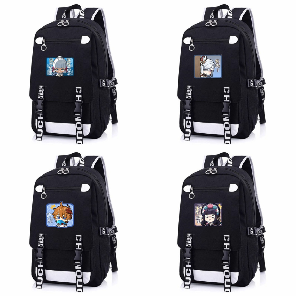 Balo nam nữ in hình GENSHIN IMPACT ver CHỮ NHẬT anime chibi Thiết kế thông minh đi học tiện lợi nhiều mẫu