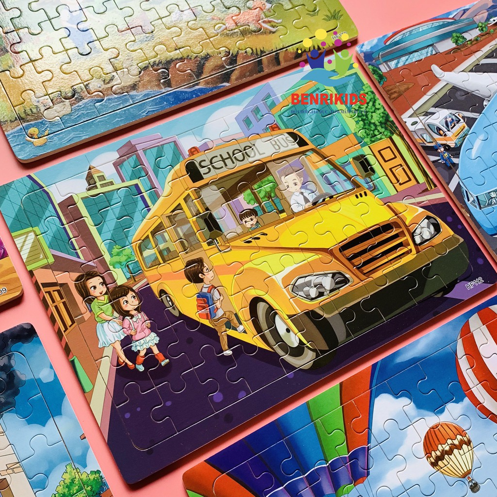 Đồ Chơi Ghép Tranh puzzle 60 Miếng Bằng Gỗ Nhiều Hình Cho Bé Tập Lắp Ráp(Giao Ngẫu Nhiên Hình)