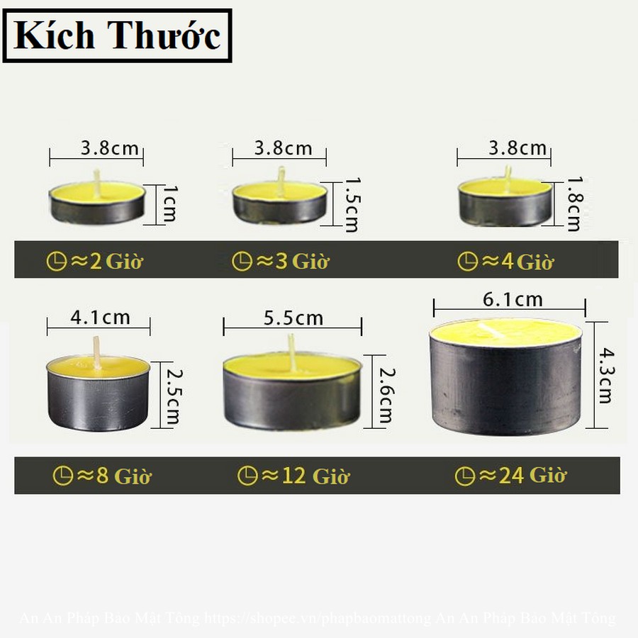 Nến Bơ Viên Loại 2h-4h-8h-12h  Bơ Vàng Và Đỏ