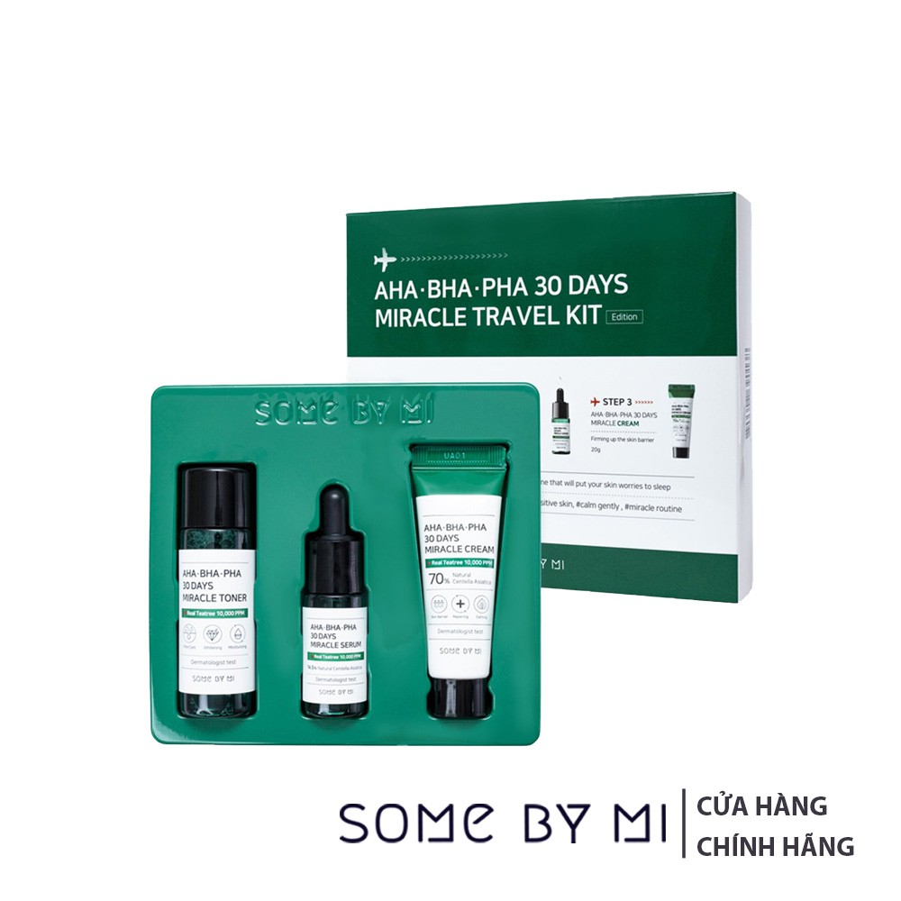 Bộ 3 Sản Phẩm Dưỡng Da Some By Mi AHA-BHA-PHA 30Days Miracle Travel Kit