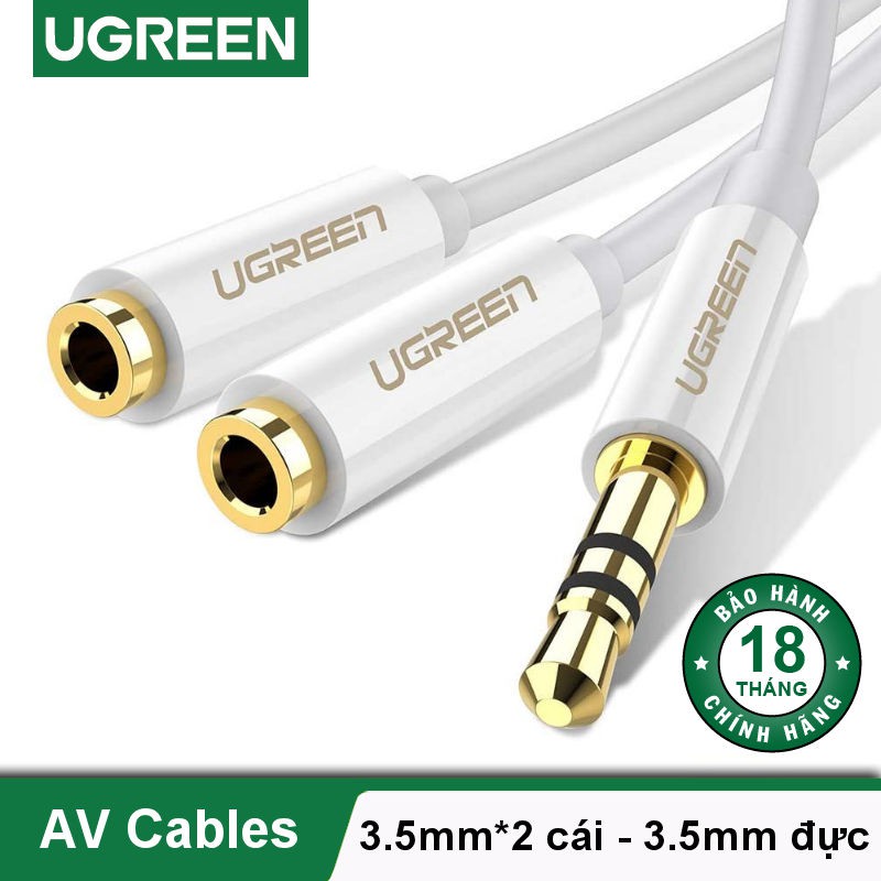 Cáp Chia Cổng Âm Thanh 3.5mm 1 Ra 2 Cao Cấp Ugreen 10739 20816 AV134