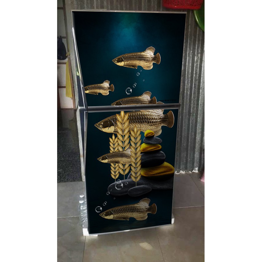 Miếng dán tủ lạnh cá chép rồng
