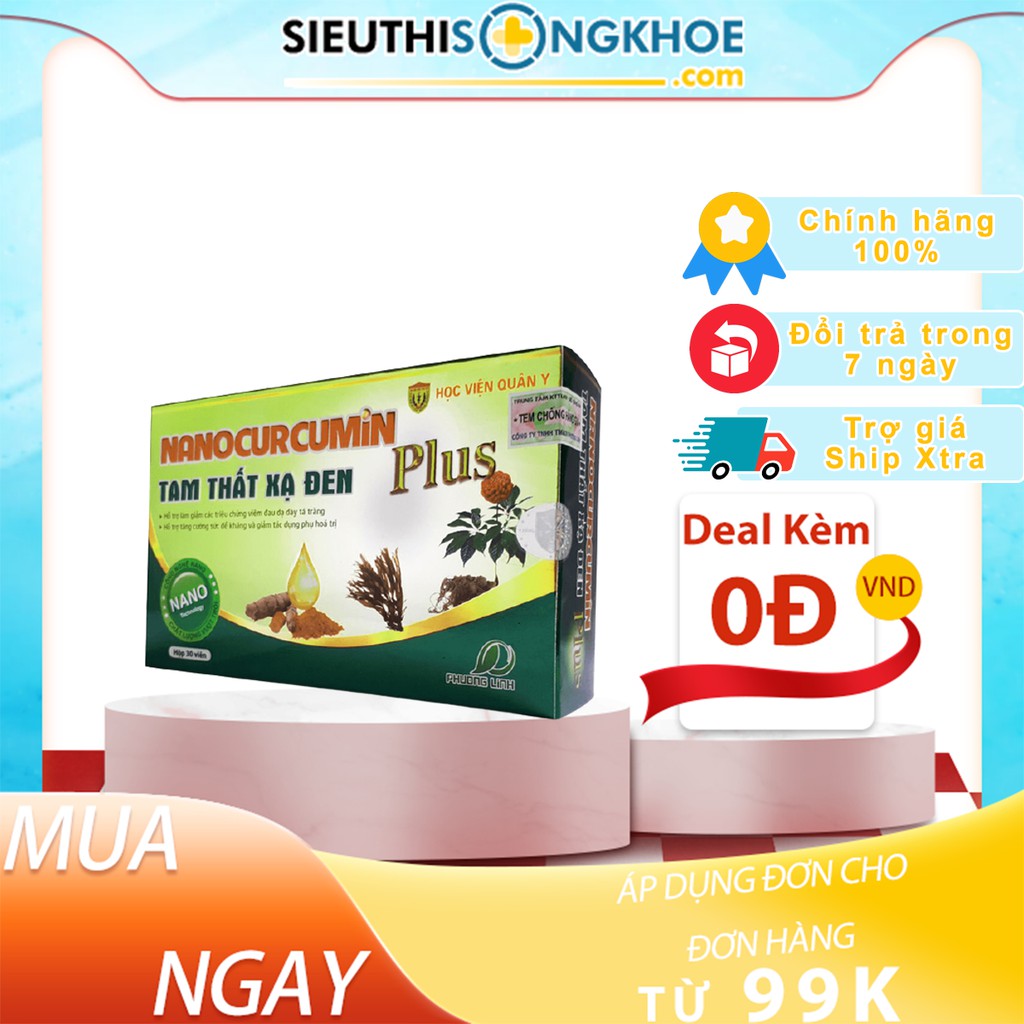 Nano curcumin tam thất xạ đen plus Học viện quân y