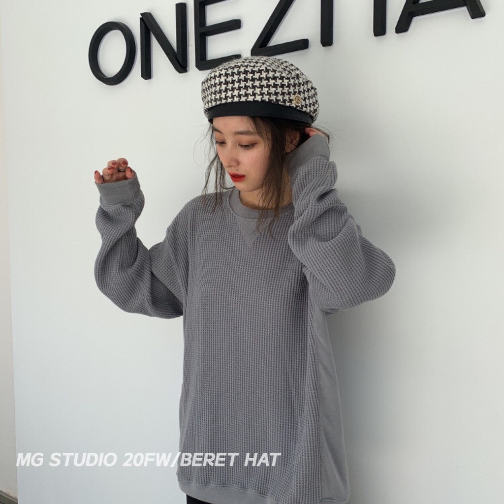 Mũ Beret MG STUDIO Họa Tiết Kẻ Sọc Thời Trang 2 Màu Tùy Chọn