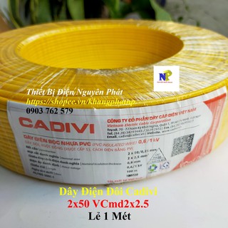 [CADIVI] Dây Điện Đôi 2x50 VCmd2x2.5 - Lẻ 1 Mét