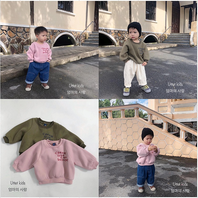 [Ảnh thật] ÁO SWEATER HÀN QUỐC DÀNH CHO BÉ TRAI VÀ BÉ GÁI SIZE 80 ĐẾN 120