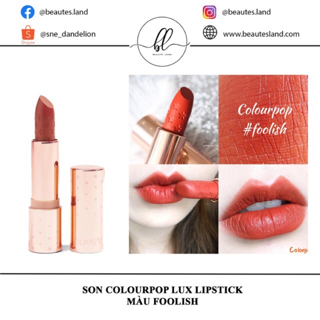 Son ColourPop Lux lipstick Màu Foolish | BigBuy360 - bigbuy360.vn