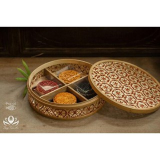 Xưởng SX- Hộp tre 4 ngăn đựng quà tết -Tre Việt
