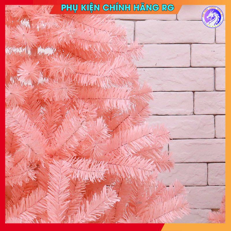 Cây thông noel màu hồng mini để bàn tặng kèm bộ phụ kiện trang trí quả châu cực hot đón giáng sinh