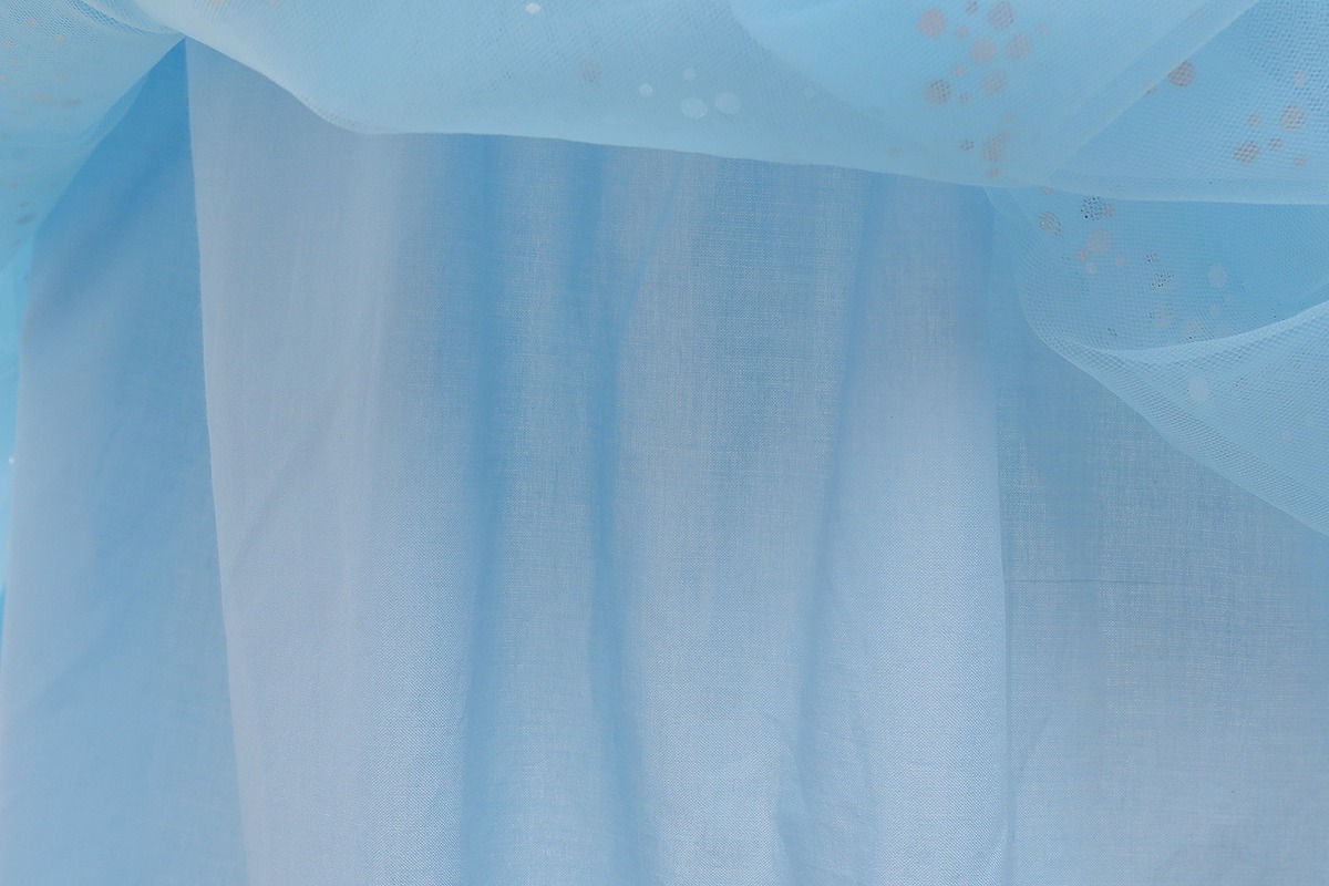 Đầm công chúa Elsa tay dài phối lưới đính kim sa màu xanh dương thời trang thu đông 2020 cho bé gái