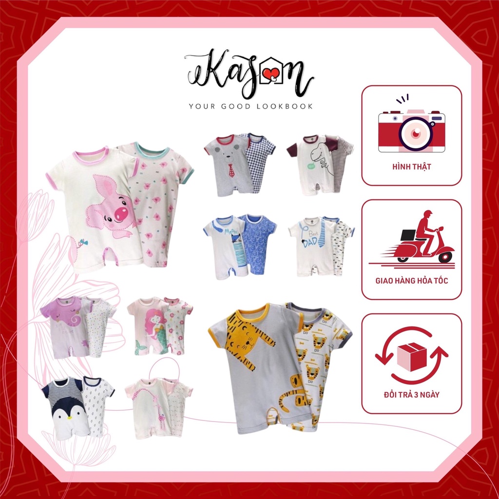 Set 02 Áo Bodysuit Dạng Quần Đùi Dành Cho Bé Từ 0-12 Tháng