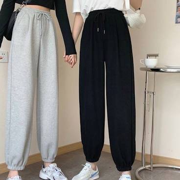 ♚▬Quần nỉ bông ống bo thụng Unisex - Jogger thun trơn cạp chun dáng rộng nam nữ HOT