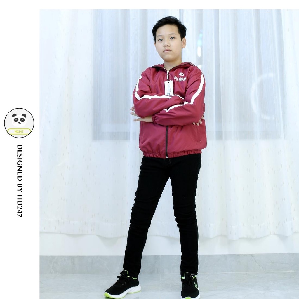 Áo khoác bé trai bé gái size đại dù 2 lớp form 14 43kg 0316 DO