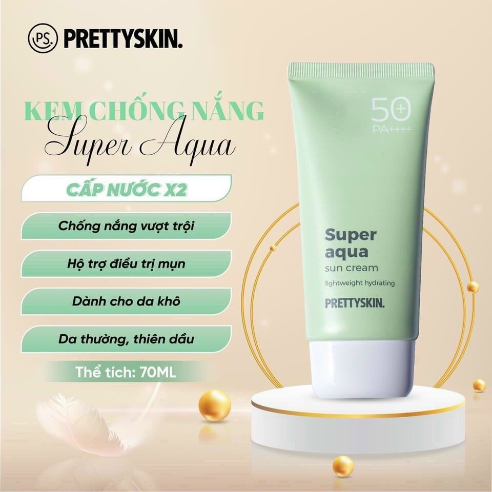 Kem Chống Nắng Kềm Dầu, Nâng Tông Da, Dưỡng Ẩm Pretty Skin - PrettySkin Sun Cream SPF 50+ PA++++ 70ml