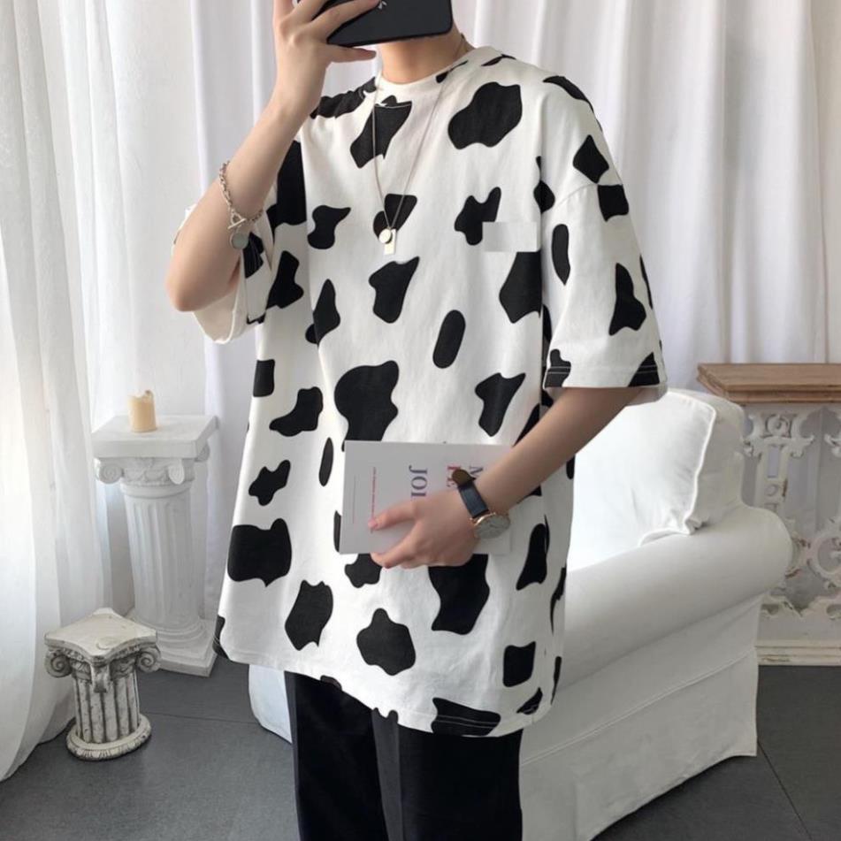 Áo phông trơn bò sữa unisex - Thun dáng rộng bigsize form giấu quần họa tiết loang màu nam nữ Ulzzang HOT new  ྇  ྇