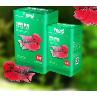 Thức ăn cho cá la hán lên đầu hộp thiếc