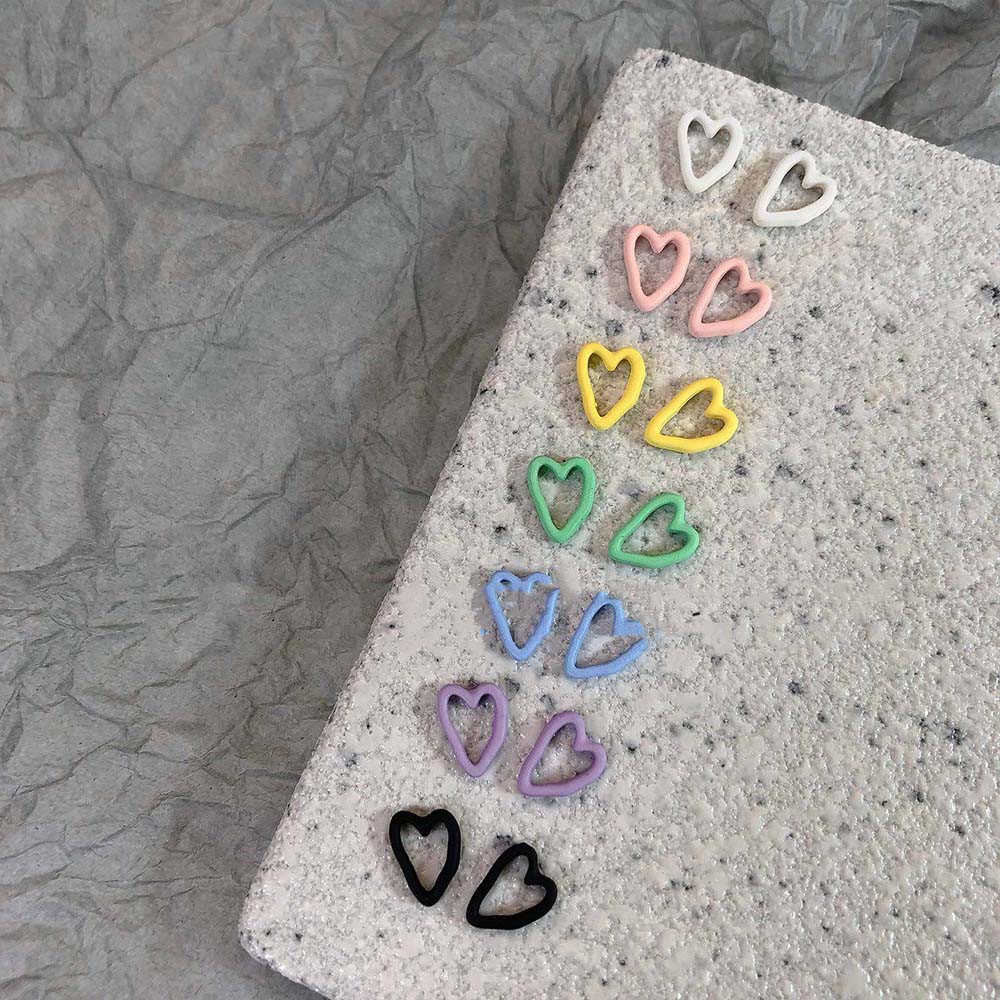 [Hàng mới về] Phụ Kiện Trang Trí Móng Tay Nghệ Thuật Hình Trái Tim 3D Nhiều Màu Sắc