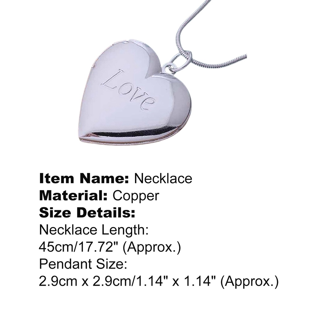 Dây chuyền mạ bạc mặt khung hình trái tim