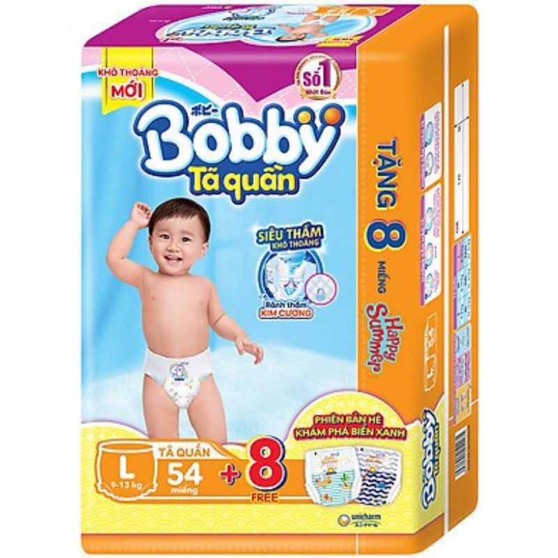 Tã quần Bobby M62,L54,XL48,XXL44 mới