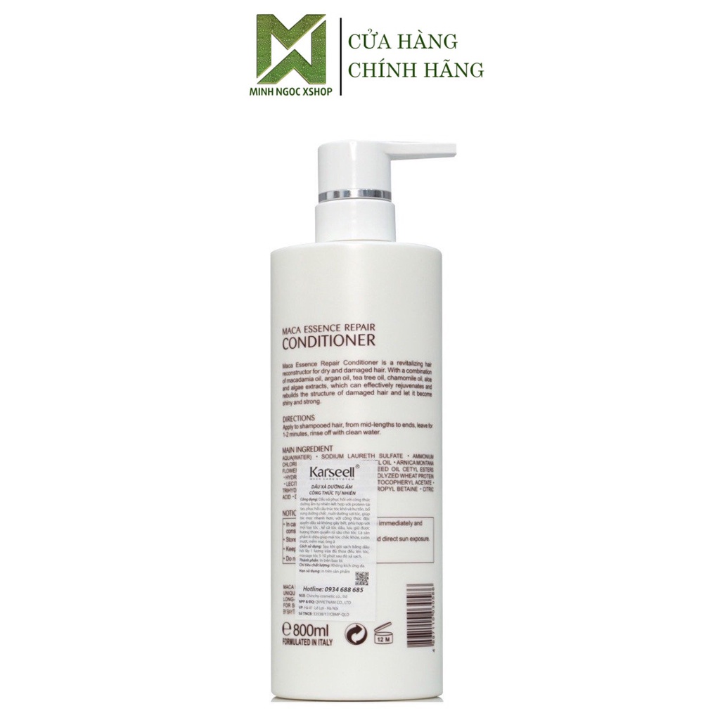 Dầu xả phục hồi siêu mượt chuẩn salon KARSEELL Maca 800ml