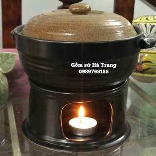 Set bếp hâm và âu có nắp  Gốm sứ Bát Tràng cao cấp