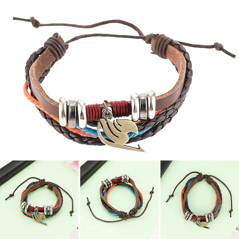 Vòng tay da nhiều lớp cosplay anime Fairy Tail