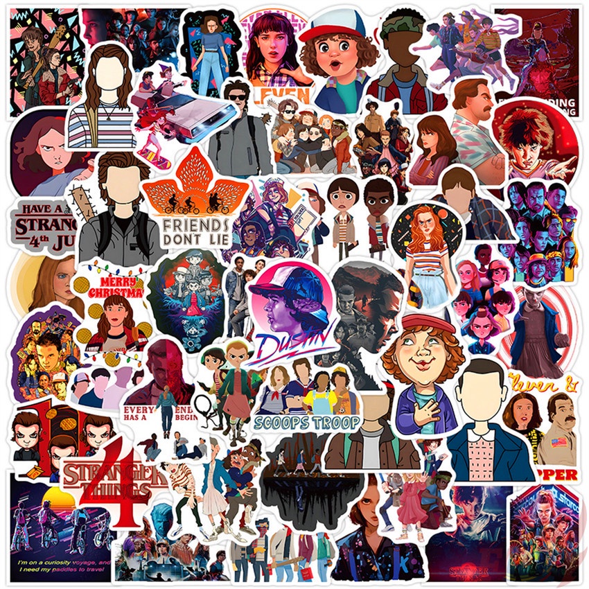 Set 50 nhãn dán chống thấm nước họa tiết Stranger Things Series 02
