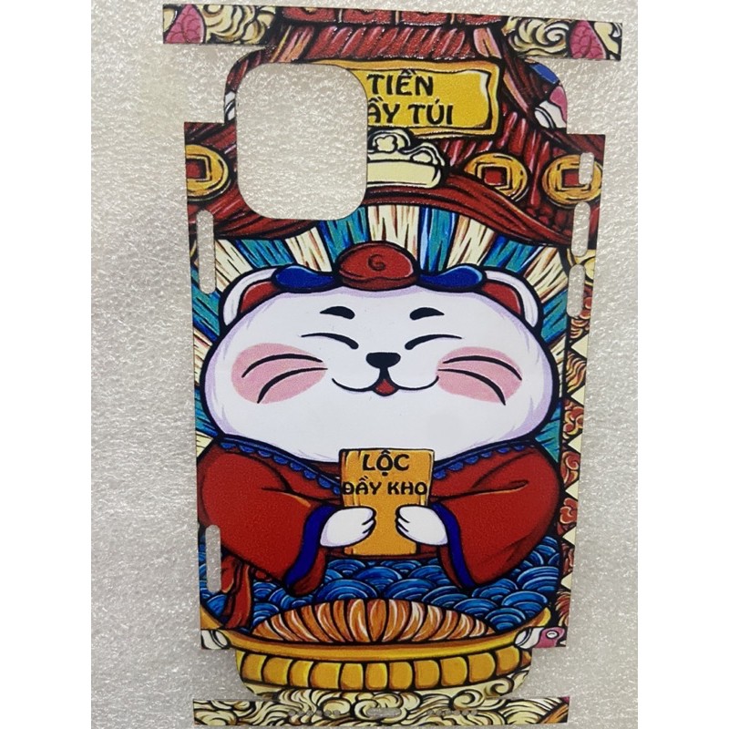 Miếng dán Skin Mèo Thần Tài cho iPhone X /XS/XS Max/Xr/ 11/11pro/11promax/12/12promax/13/13pro/13prm/14pro/14/14pro max