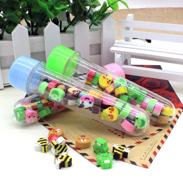 Tẩy mini Bình sữa, cây thông, quả cầu, hình ống