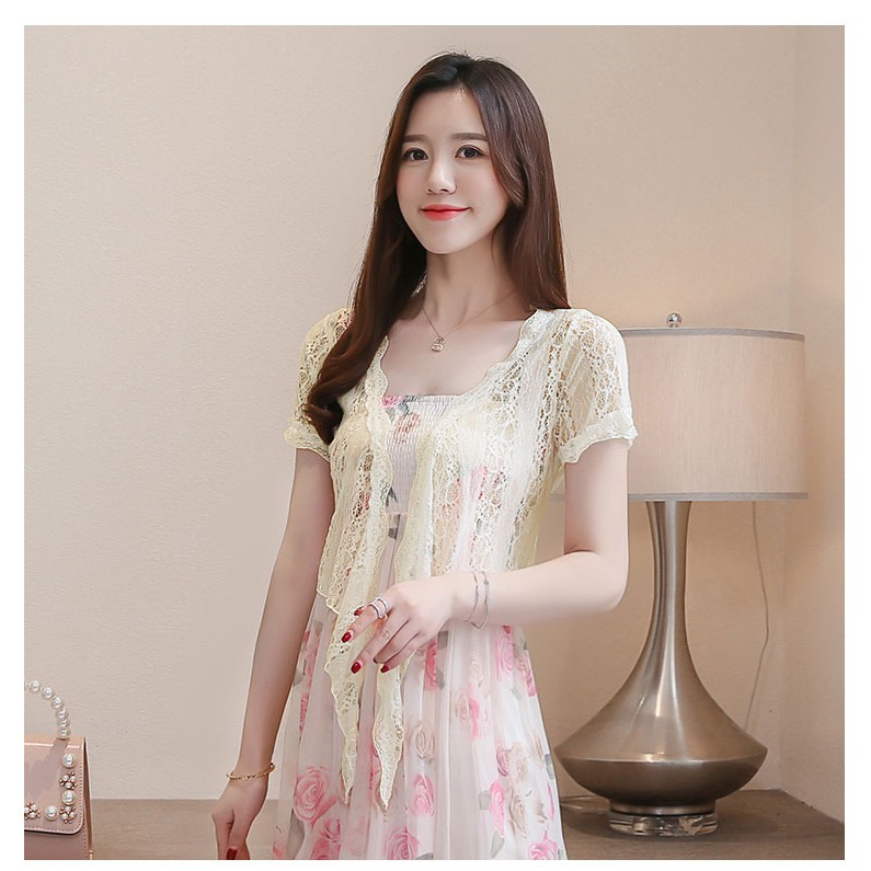 Áo khoác voan Kimono viền ren | BigBuy360 - bigbuy360.vn