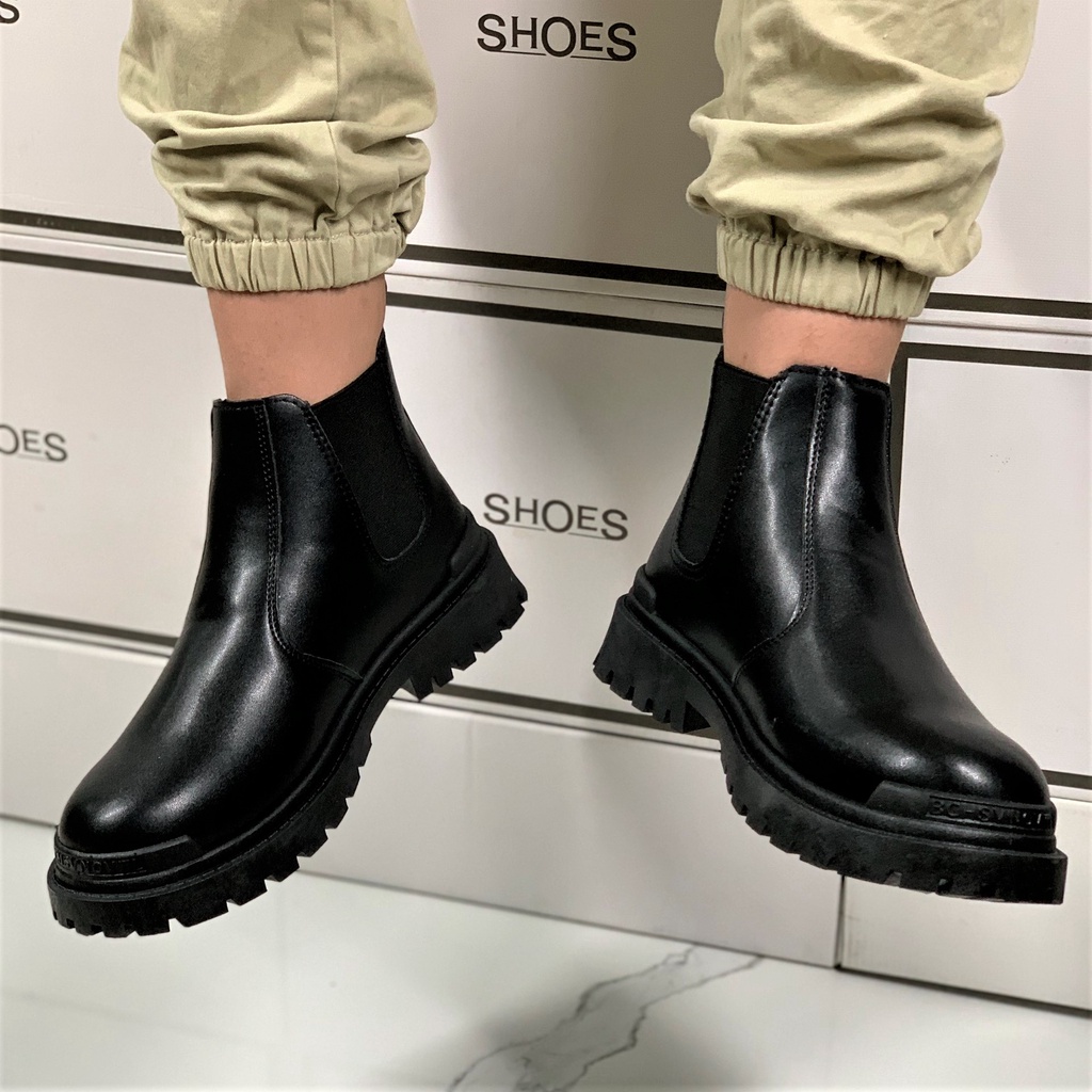 Giày bốt da nam - Chelsea Boots cổ thấp ôm chân phong cách Ulzzang mã BX03