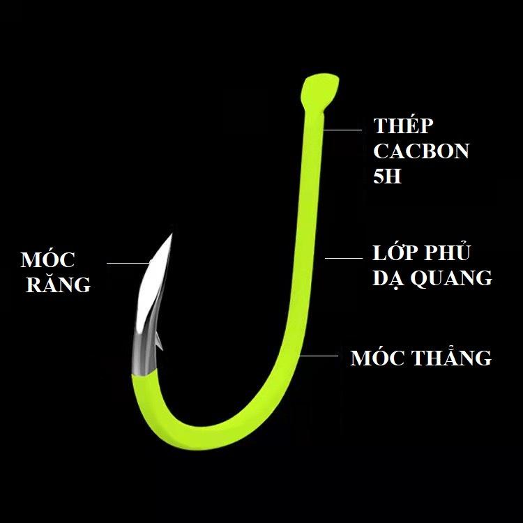 Lưỡi Câu Săn Hàng Dạ Quang Thép Cacbon 5H chuyên câu đài , buộc lancer,...- Trung Tâm Đồ Câu 24H