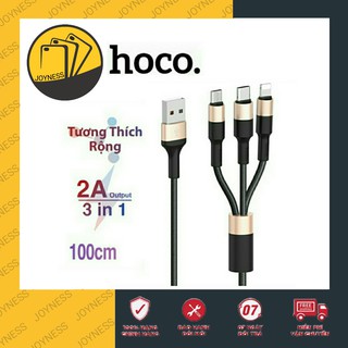 Cáp Sạc Nhanh 3 Trong 1 Hoco X26-3 Đầu ✔ ✔Micro ✔TypeC