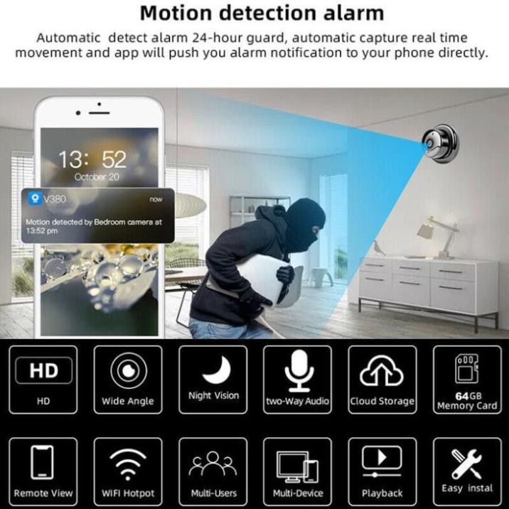 Hot Camera giám sám sát không Dây V380 PRO - Hồng ngoại Quan sát ban đêm .