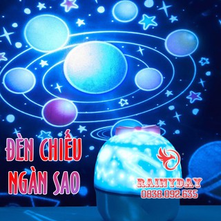 Đèn ngủ chiếu ngàn sao bầu trời dãy ngân hà vũ trụ 3D tự xoay 360 độ cho bé cắm điện cao cấp