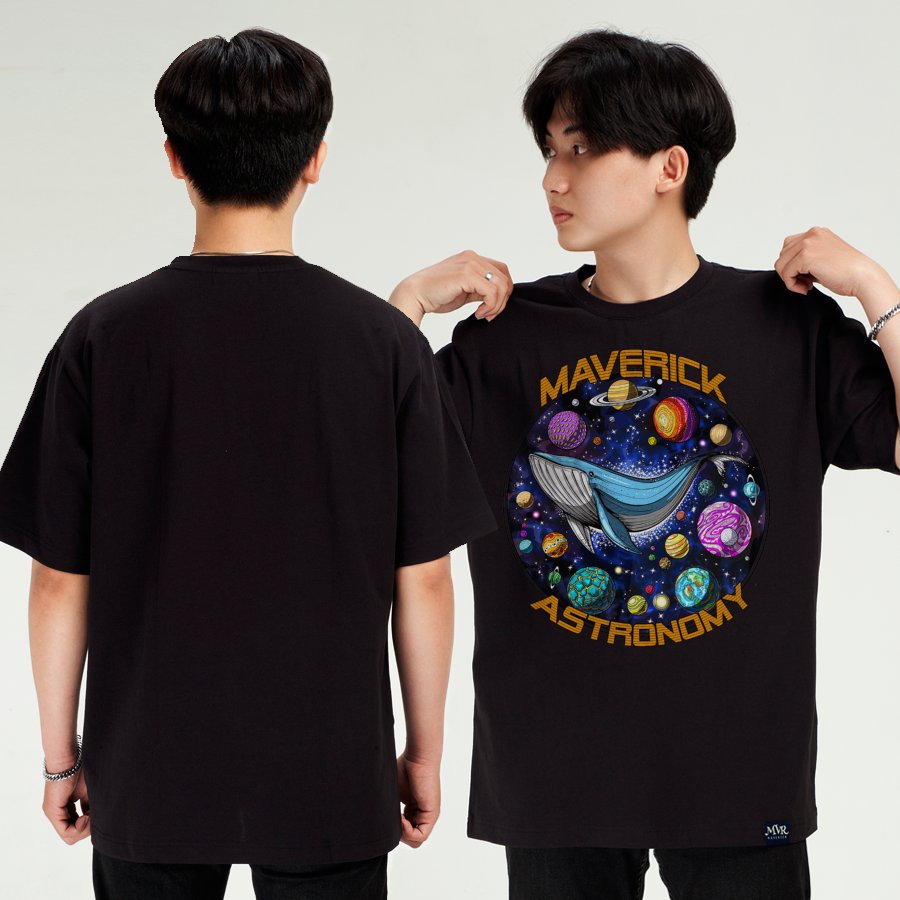 Áo thun đẹp form rộng tay lỡ áo phông nam nữ mùa hè unisex hình cá voi vũ trụ local brand MVR TT8005