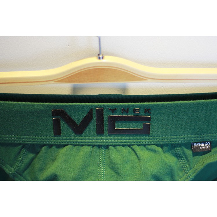 QUẦN SỊP NAM Dạng Tam Giác COTTON Cao Cấp MYNEKO Logo MC Màu Xanh Rêu Sang Trọng