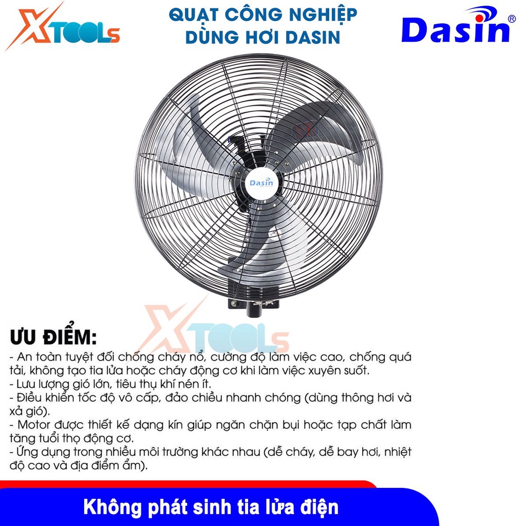 Quạt hơi nước treo tường Dasin KWPA 2050 Sải cánh 50cm Tốc độ gió 330m/phút, 56cmx32cmx62cm [CHÍNH HÃNG][XTOOLS]