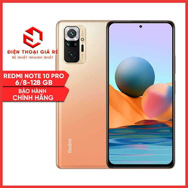 Điện thoại Xiaomi Redmi Note 10 Pro, Ram 6, 8-128GB (2021 - Chính hãng DGW) [Điện thoại giá rẻ, BH chính hãng]