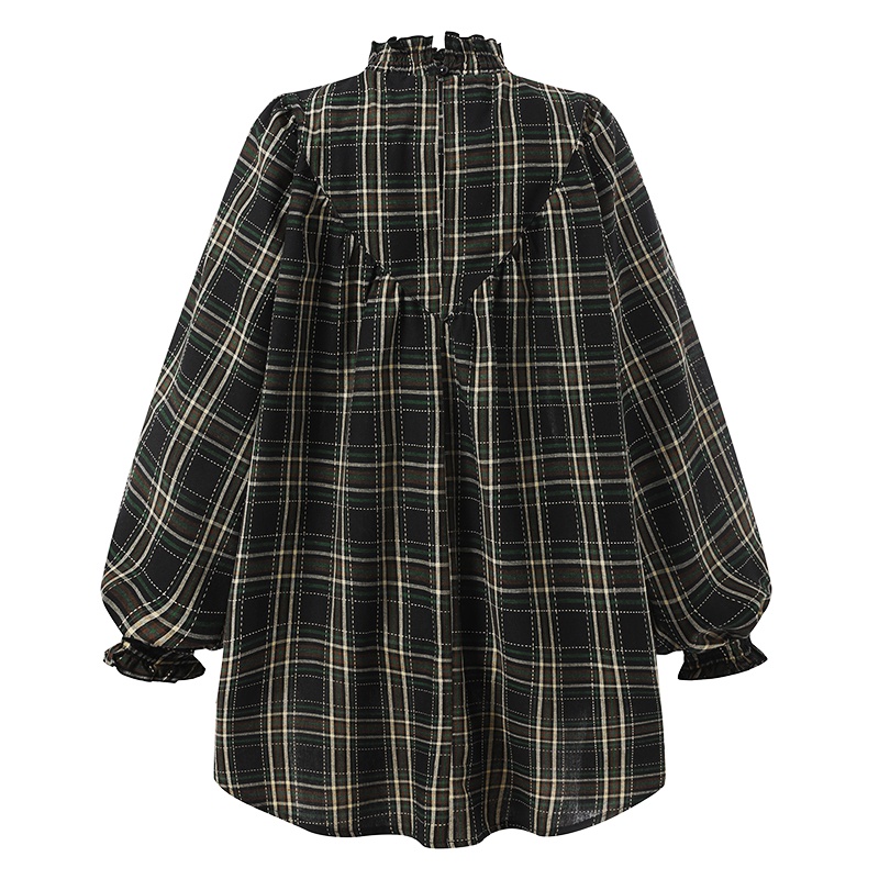 Áo sơ mi Zanzea tay dài dáng rộng cài nút họa tiết kẻ ô dành cho nữ