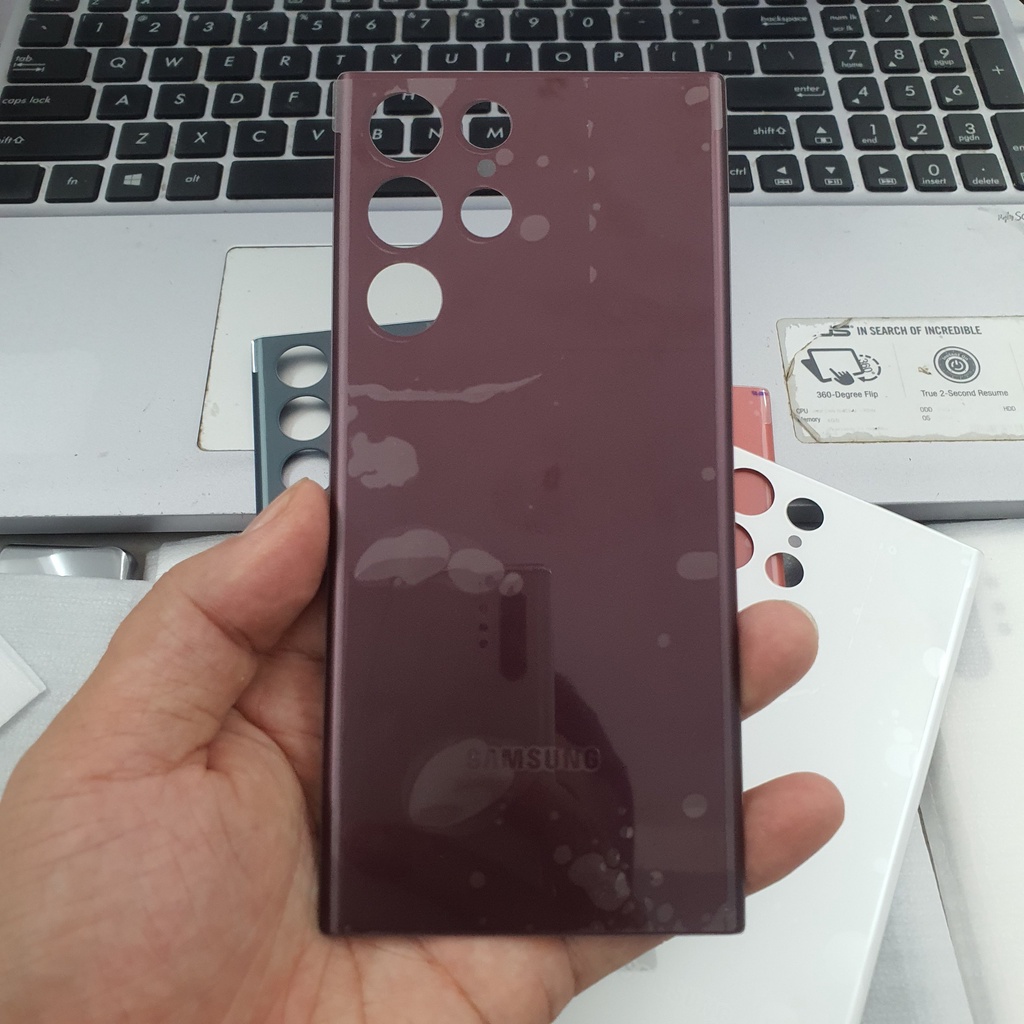 Nắp Lưng Kính Samsung S22 Ultra Chính Hãng, Đủ Màu Nguyên Zin Samsung