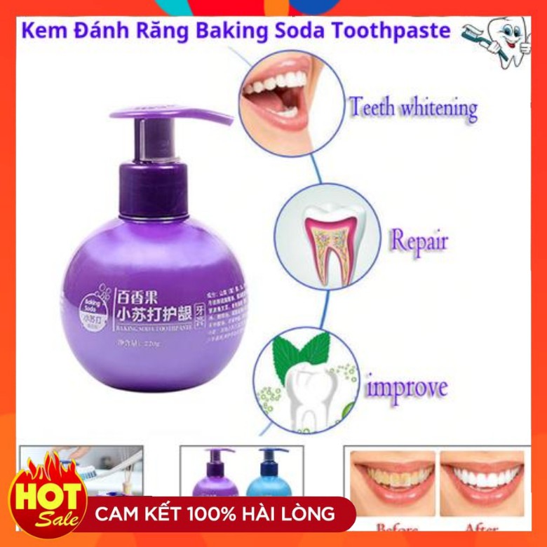 Kem đánh răng Baking Soda FREESHIP Vị hoa quả, giúp trắng răng hiệu quả